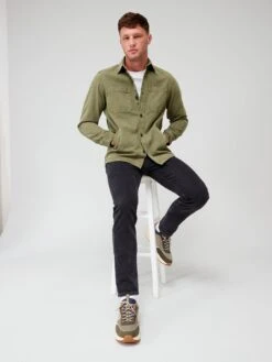 Very Man Overdyed Overshirt - Khaki  -Barbou Clothing Shop VEIDO SQ6 0000000058 KHAKI MDd2