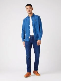 Wrangler Larston Slim Tapered Fit Jeans - Blue -Barbou Clothing Shop VF73O SQ3 0000000020 BLUE MDo