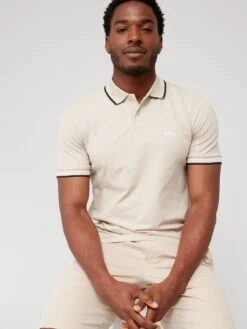 BOSS Paul Curved Logo Slim Fit Polo Shirt - Beige 9 BOSS Paul Curved Logo Slim Fit Polo Shirt - Beige -Barbou Clothing Shop VFCZP SQ5 0000000108 BEIGE MDd1