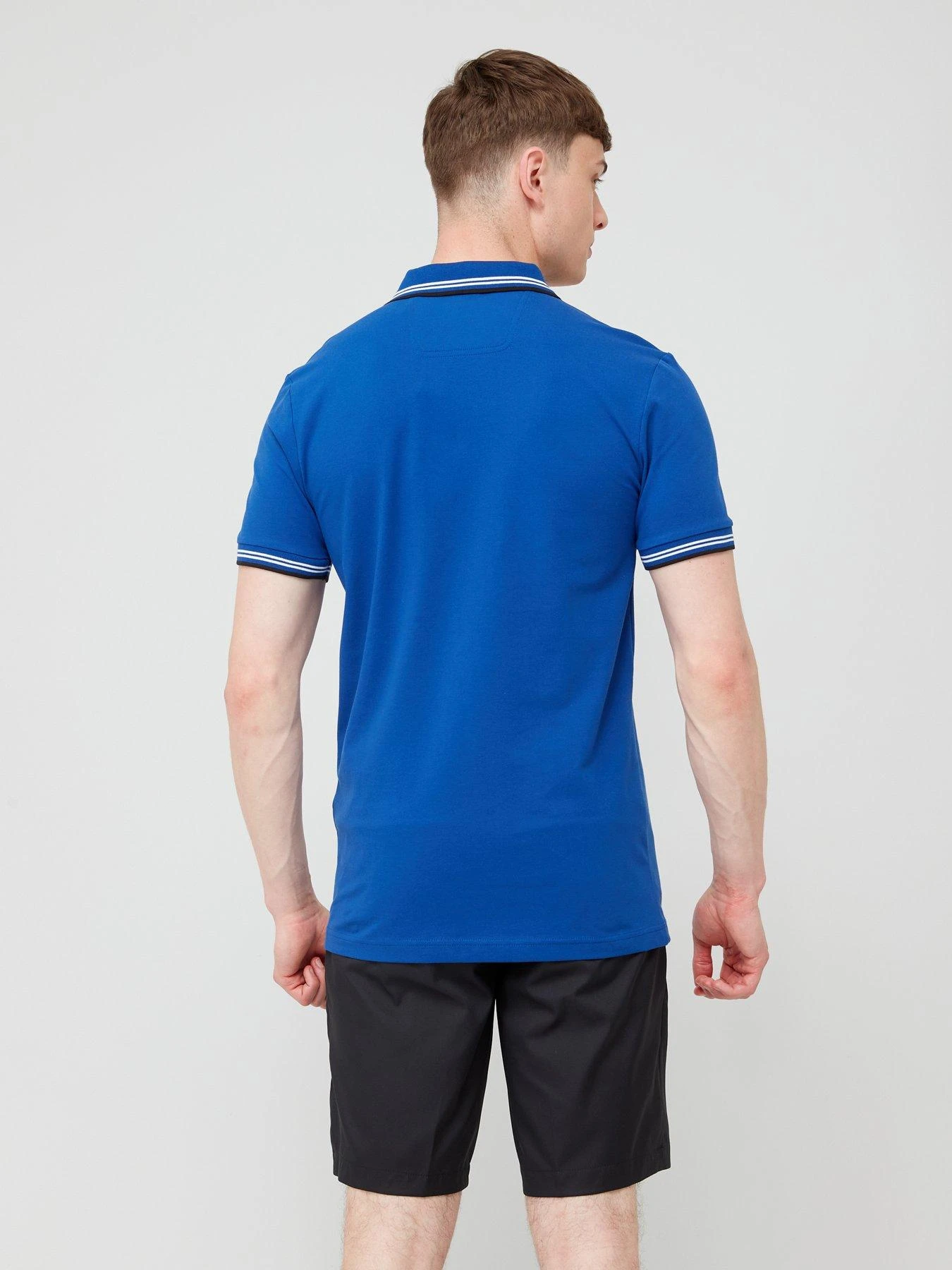 BOSS Paul Curved Logo Slim Fit Polo Shirt - Bright Blue 2 BOSS Paul Curved Logo Slim Fit Polo Shirt - Bright Blue - Image 2