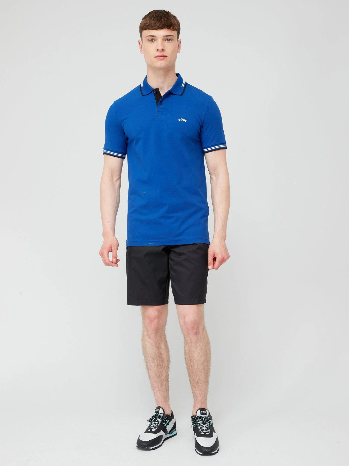 BOSS Paul Curved Logo Slim Fit Polo Shirt - Bright Blue 3 BOSS Paul Curved Logo Slim Fit Polo Shirt - Bright Blue - Image 3