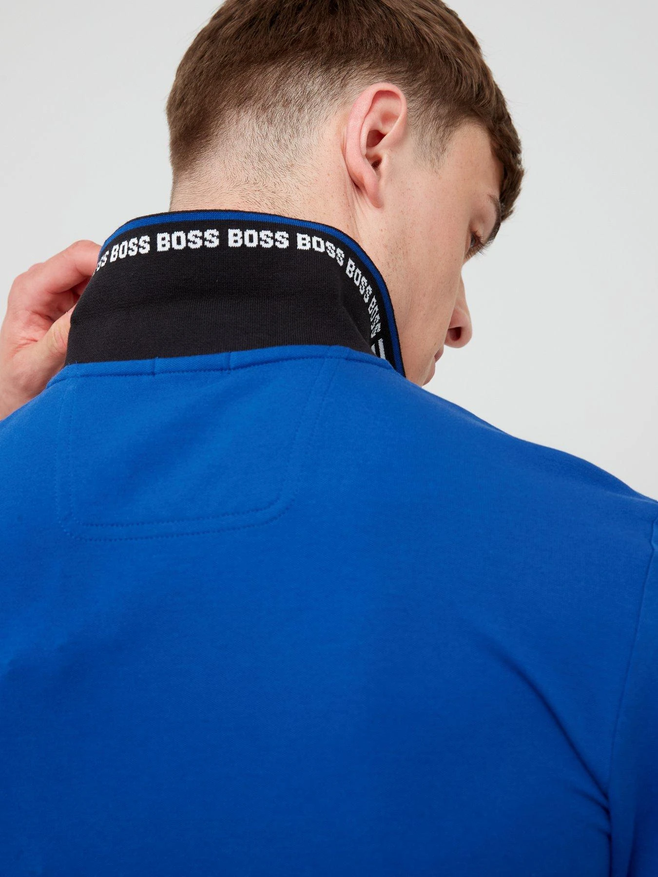 BOSS Paul Curved Logo Slim Fit Polo Shirt - Bright Blue 4 BOSS Paul Curved Logo Slim Fit Polo Shirt - Bright Blue - Image 4