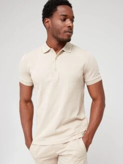 BOSS Paule 4 Slim Fit Polo Shirt - Beige 