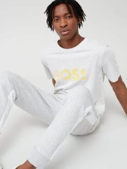 BOSS 1 Regular Fit T-shirt - Light Grey  -Barbou Clothing Shop VFD0Q SQ4 0000000215 LIGHT GREY MDd