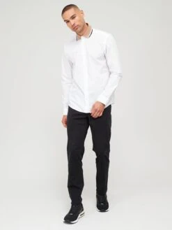 BOSS Liam 233 Regular Fit Longsleeve Shirt With Jersey Collar - White -Barbou Clothing Shop VFE0B SQ3 0000000013 WHITE MDo