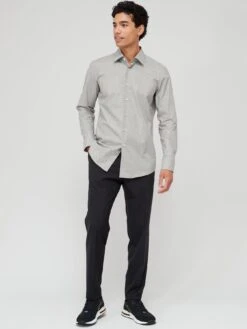 BOSS Hank Kent Slim Fit Long Sleeve Shirt -Barbou Clothing Shop VFE1B SQ4 0000003112 LIGHT GREEN MDd