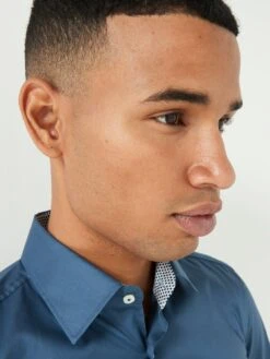 BOSS H-hank-kent-c3-214 Slim Fit Longsleeve Shirt - Blue -Barbou Clothing Shop VFE3I SQ4 0000000020 BLUE MDd