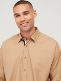 BOSS Relaxed Fit Shirt - Beige -Barbou Clothing Shop VFE3Z SQ4 0000000108 BEIGE MDd