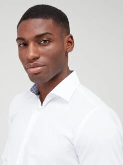 BOSS Hank Kent Slim Fit Long Sleeve Shirt - White -Barbou Clothing Shop VFE5X SQ4 0000000013 WHITE MDd