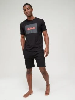 HUGO Sporty Tape Logo Lounge Shorts - Black -Barbou Clothing Shop VFRH1 SQ3 0000000004 BLACK MDo
