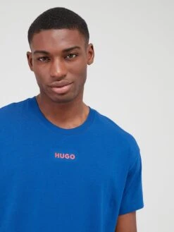 HUGO Bodywear Linked Lounge T-shirt - Blue -Barbou Clothing Shop VFRHW SQ4 0000000048 NAVY MDd