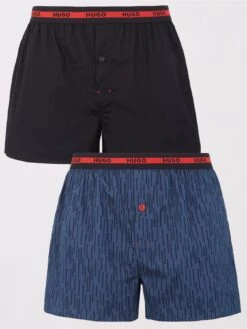 HUGO Bodywear 2 Pack Woven Boxers - Multi 