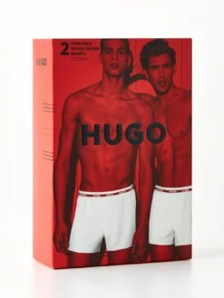 HUGO Bodywear 2 Pack Woven Boxers - Multi  -Barbou Clothing Shop VFRHX SQ4 0000000354 DARK BLUE SLd1