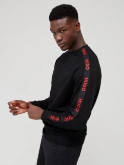HUGO Sporty Tape Logo Lounge Sweatshirt