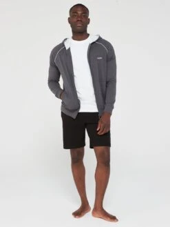 BOSS Bodywear Mix & Match Hooded Lounge Top - Dark Grey  -Barbou Clothing Shop VFSA2 SQ3 0000000070 DARK GREY MDo