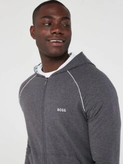 BOSS Bodywear Mix & Match Hooded Lounge Top - Dark Grey  -Barbou Clothing Shop VFSA2 SQ5 0000000070 DARK GREY MDd1