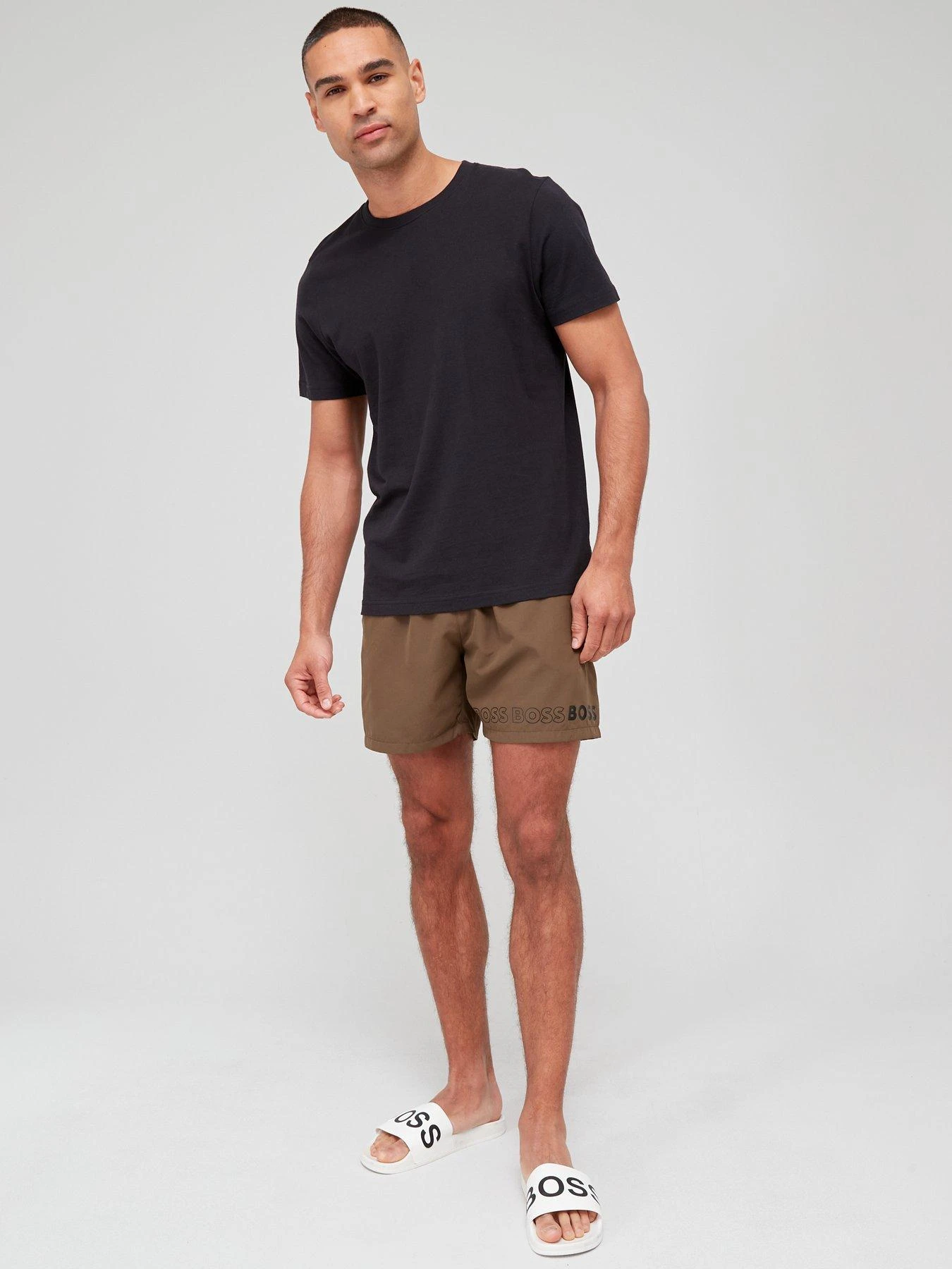 BOSS Dolphin Swim Shorts - Khaki 3 BOSS Dolphin Swim Shorts - Khaki - Image 3