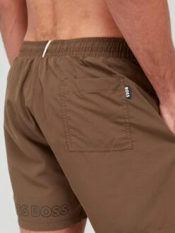 BOSS Dolphin Swim Shorts - Khaki 11 BOSS Dolphin Swim Shorts - Khaki -Barbou Clothing Shop VFSCH SQ6 0000000047 GREEN MDd
