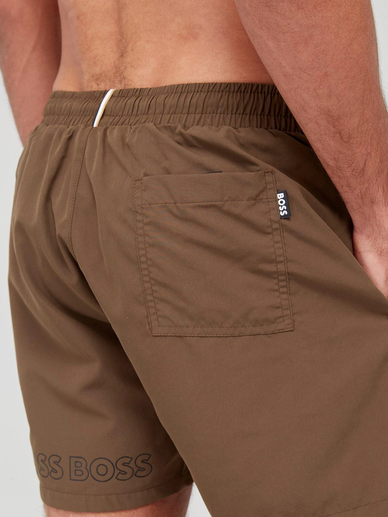 BOSS Dolphin Swim Shorts - Khaki 6 BOSS Dolphin Swim Shorts - Khaki - Image 6