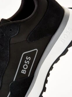 BOSS Jonah Signature Stripe Detail Trainers - Black -Barbou Clothing Shop VFZBV SQ6 0000000004 BLACK SLd