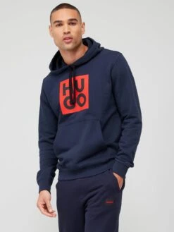 HUGO Daltorres Regular Fit Hoodie - Dark Blue