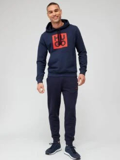 HUGO Daltorres Regular Fit Hoodie - Dark Blue -Barbou Clothing Shop VFZED SQ3 0000000354 DARK BLUE MDo