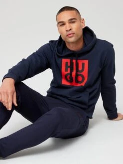 HUGO Daltorres Regular Fit Hoodie - Dark Blue -Barbou Clothing Shop VFZED SQ4 0000000354 DARK BLUE MDd