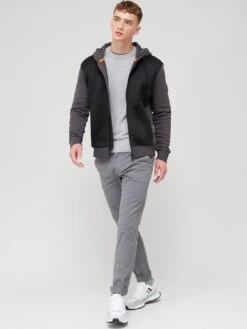 BOSS Werace Zip Through Hoodie - Grey/Black  -Barbou Clothing Shop VFZJR SQ3 0000000070 DARK GREY MDo