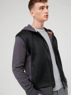 BOSS Werace Zip Through Hoodie - Grey/Black  -Barbou Clothing Shop VFZJR SQ4 0000000070 DARK GREY MDd
