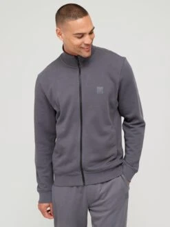 BOSS Zestart Zip Through Track Top - Dark Grey 