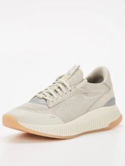 BOSS Knitted Upper Trainer - Beige -Barbou Clothing Shop VFZMW SQ3 0000000108 BEIGE SLf