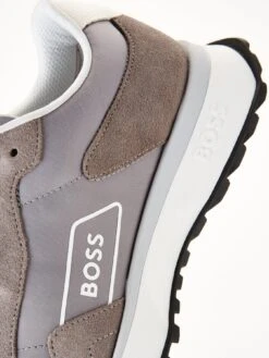 BOSS Jonah Signature Stripe Detail Trainers - Medium Grey -Barbou Clothing Shop VFZMX SQ6 0000000005 GREY SLd