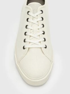 AllSaints Men's Theo Canvas Sneakers - Off White -Barbou Clothing Shop VG4XO SQ5 0000000013 WHITE SLd