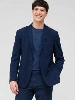 Jack & Jones Jack & Jones Premium Slim Fit Textured Blazer - Navy