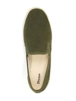 Dune London Dune Francisco Suede Woven Edge Slip On's - Khaki -Barbou Clothing Shop VGCF5 SQ4 0000000058 KHAKI SLt