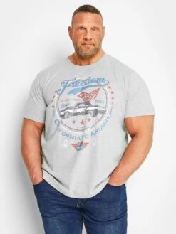 BadRhino Freedom Grey Marl T-shirt