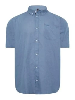 BadRhino Ss Linen Shirt - Storm Blue