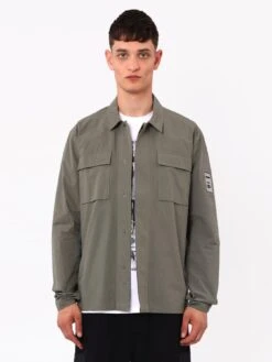 Religion Cotton Terrace Utility Overshirt - Khaki