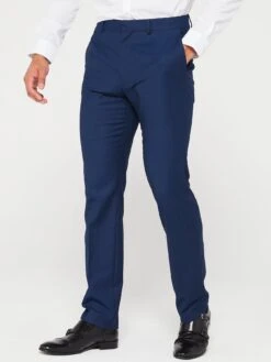 Very Man Regular Fit Textured Suit Trouser - Navy