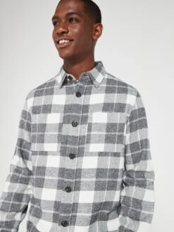 Very Man Brushed Check Shirt - Ecru -Barbou Clothing Shop VGQRX SQ4 0000000108 BEIGE MDd