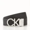 Calvin Klein Reversible 35mm Belt With Mono Logo Buckle - Black