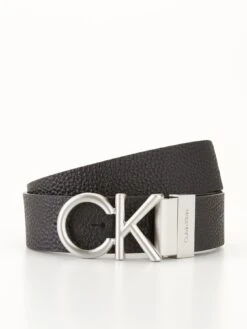 Calvin Klein Reversible 35mm Belt With Mono Logo Buckle - Black