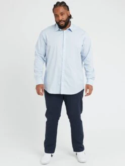 Calvin Klein Big & Tall Stretch Poplin Slim Fit Shirt - Blue -Barbou Clothing Shop VGY88 SQ3 0000000020 BLUE MDo