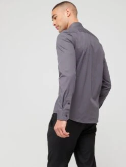 Calvin Klein Stretch Poplin Slim Shirt - Grey -Barbou Clothing Shop VGY8A SQ5 0000000005 GREY MDd1