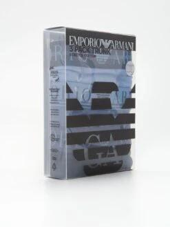 Emporio Armani Bodywear Mixed Waistband 3 Pack Trunk - Blue -Barbou Clothing Shop VGY97 SQ4 0000000020 BLUE SLd1