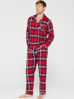 Very Man Mens Family Red Check Revere Mini Me Christmas Pyjamas - Red -Barbou Clothing Shop VGYL0 SQ4 0000000017 RED MDo