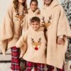 Very Man Mens Family Christmas Reindeer Slanket - Brown