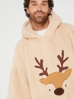 Very Man Mens Family Christmas Reindeer Slanket - Brown -Barbou Clothing Shop VGYL2 SQ6 0000000143 BROWN MDd1