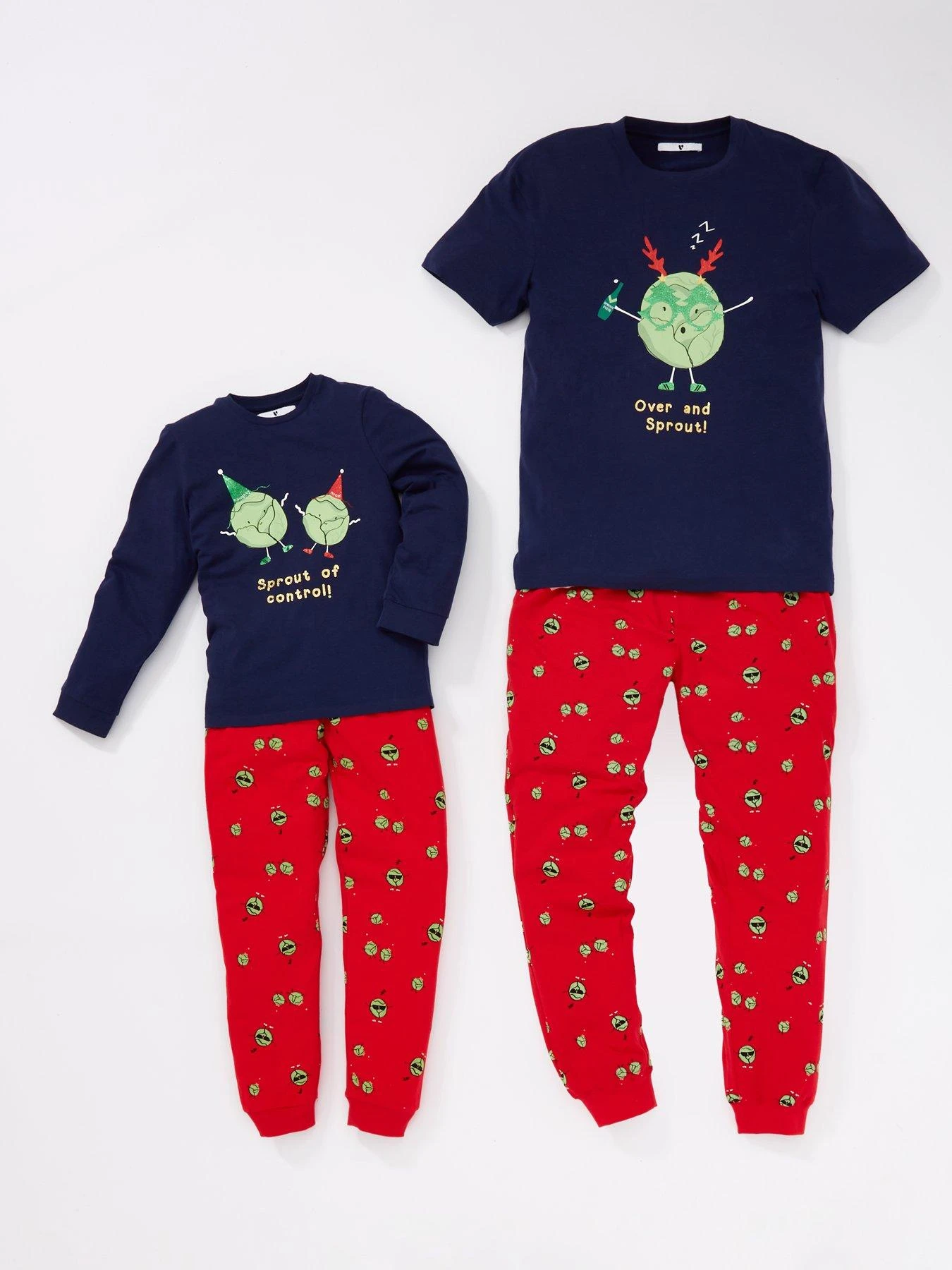 Very Man Mens Family Sprout Mini Me Christmas Pyjamas - Multi 2 Very Man Mens Family Sprout Mini Me Christmas Pyjamas - Multi - Image 2