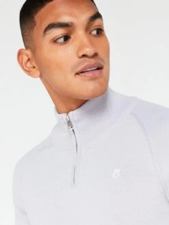 Peter Werth X Very 1/4 Zip Jumper - Grey -Barbou Clothing Shop VH77K SQ4 0000000005 GREY MDd